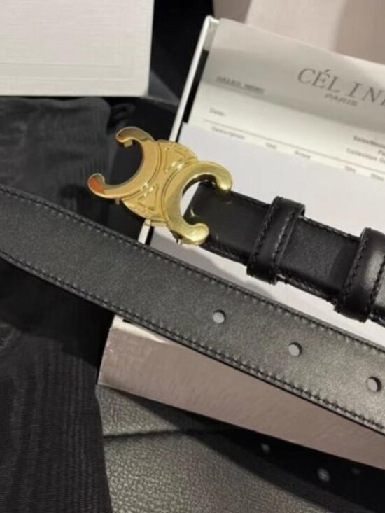 Celine Black & Gold Women\'s Belt Size 90 - With Original Box